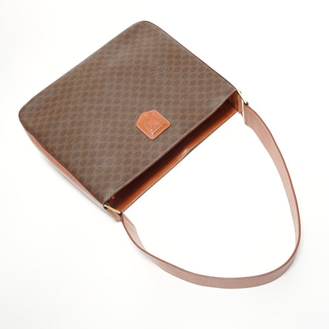 CELINE Macadam PVC Shoulder Bag Brown WS27953