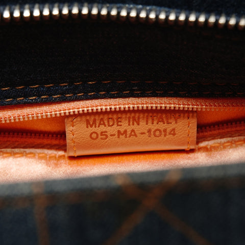 Christian Dior Cannage Denim Shoulder Bag Navy WS27954