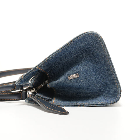 Christian Dior Cannage Denim Shoulder Bag Navy WS27954
