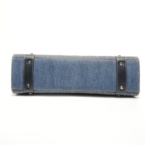 Christian Dior Cannage Denim Shoulder Bag Navy WS27954