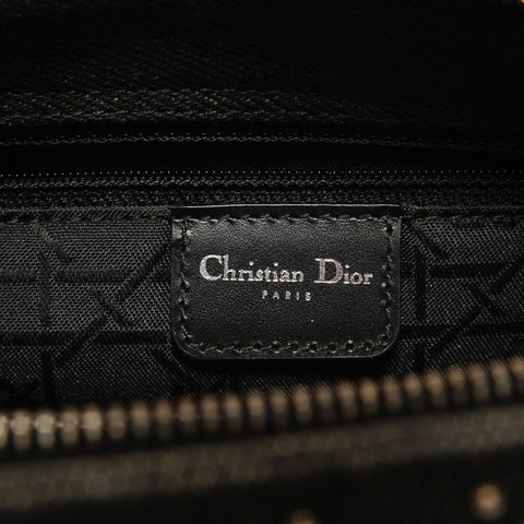 Christian Dior Cannage Black Denim Shoulder Bag black WS27955