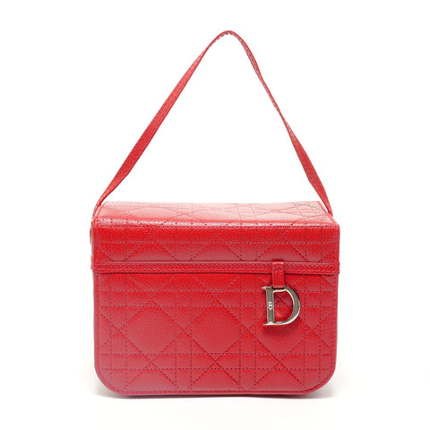 Christian Dior cannage vanity Handbag Red WS27958