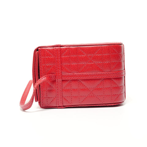 Christian Dior cannage vanity Handbag Red WS27958