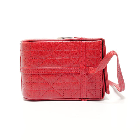 Christian Dior cannage vanity Handbag Red WS27958