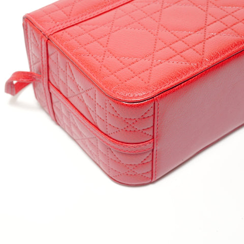 Christian Dior cannage vanity Handbag Red WS27958