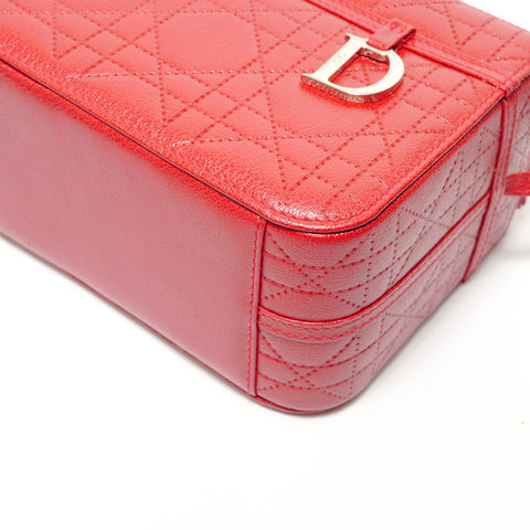 Christian Dior cannage vanity Handbag Red WS27958
