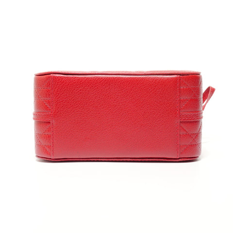 Christian Dior cannage vanity Handbag Red WS27958