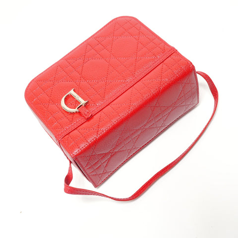 Christian Dior cannage vanity Handbag Red WS27958