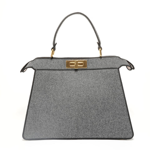 FENDI Peekaboo Felt Handbag gray WS27959