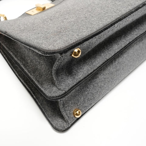 FENDI Peekaboo Felt Handbag gray WS27959