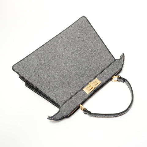 FENDI Peekaboo Felt Handbag gray WS27959