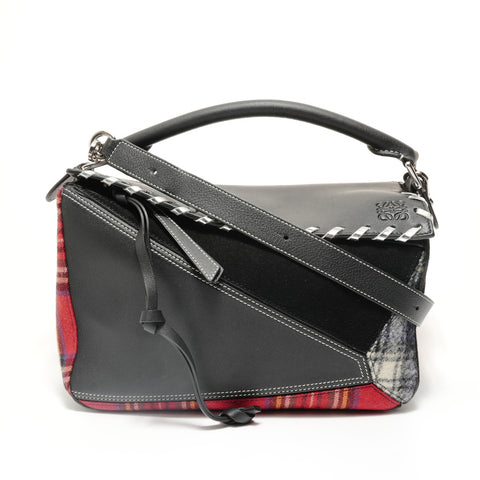 LOEWE Anagram Check Puzzle Bag Handbag black WS27960