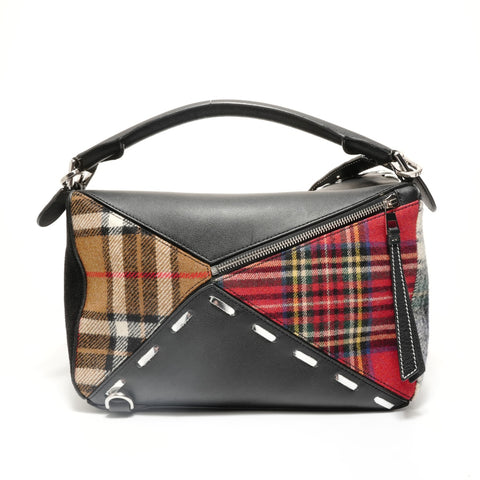 LOEWE Anagram Check Puzzle Bag Handbag black WS27960