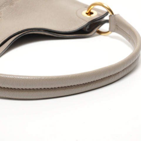 PRADA Leather embossed logo, greige Shoulder Bag gray WS27961