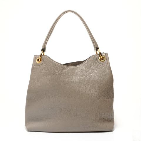 PRADA Leather embossed logo, greige Shoulder Bag gray WS27961