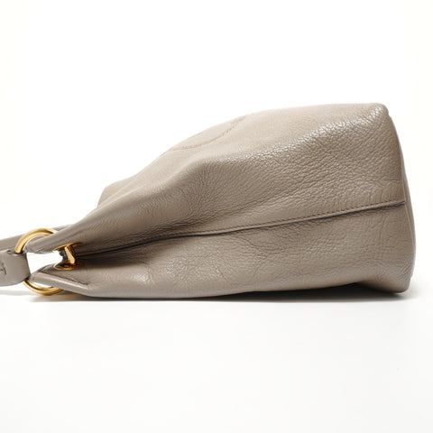 PRADA Leather embossed logo, greige Shoulder Bag gray WS27961
