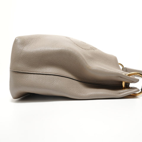 PRADA Leather embossed logo, greige Shoulder Bag gray WS27961