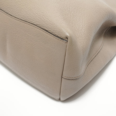 PRADA Leather embossed logo, greige Shoulder Bag gray WS27961