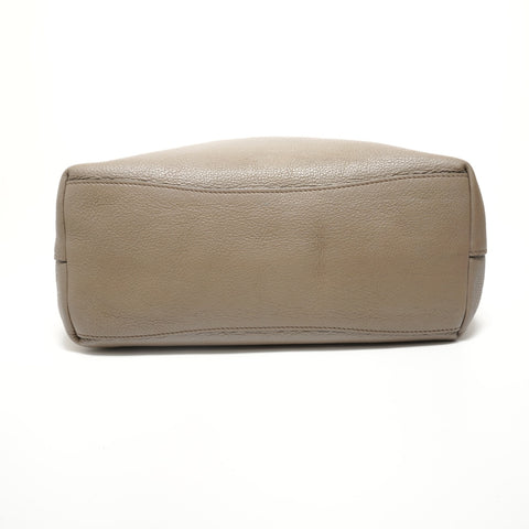 PRADA Leather embossed logo, greige Shoulder Bag gray WS27961