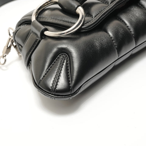 GUCCI Small Horsebit Leather Shoulder Bag black WS27962