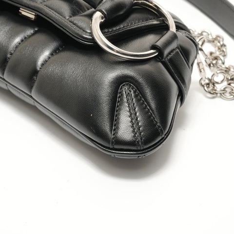 GUCCI Small Horsebit Leather Shoulder Bag black WS27962