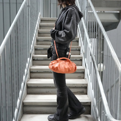LOEWE Anagram 2-Way Leather Shoulder Bag Orange WS27963