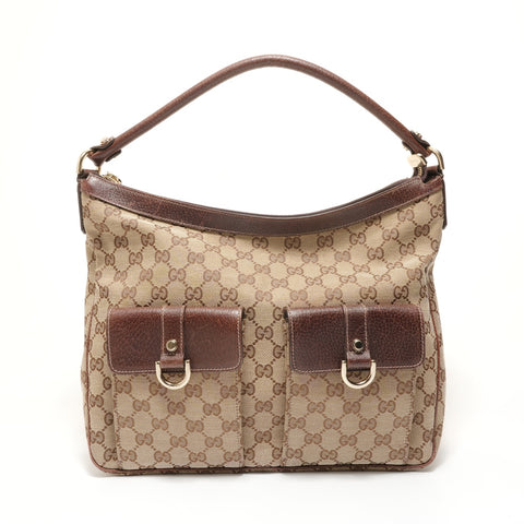 GUCCI GG Canvas Abbey Hobo Shoulder Bag beige WS27964