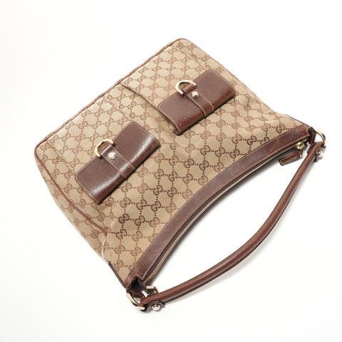 GUCCI GG Canvas Abbey Hobo Shoulder Bag beige WS27964
