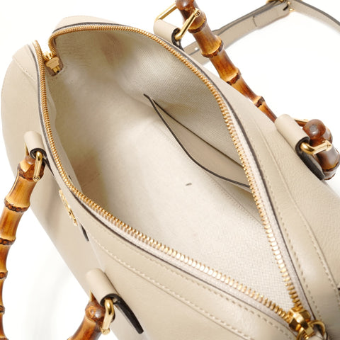 GUCCI GG Diana Bamboo Leather Handbag beige WS27965