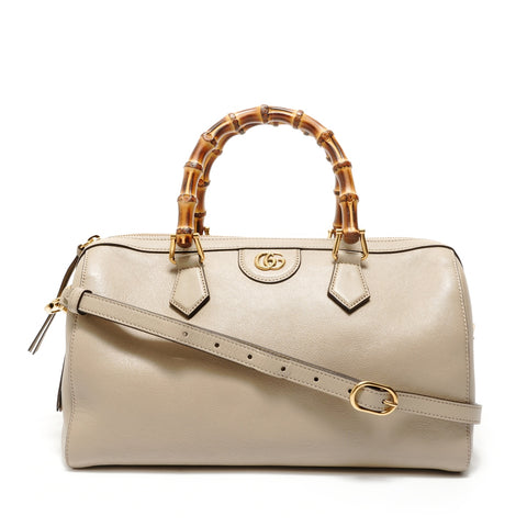 GUCCI GG Diana Bamboo Leather Handbag beige WS27965