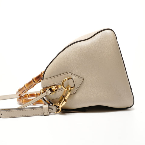 GUCCI GG Diana Bamboo Leather Handbag beige WS27965