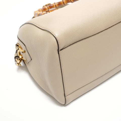 GUCCI GG Diana Bamboo Leather Handbag beige WS27965