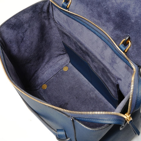CELINE Leather 2-Way Belt Bag Handbag blue WS27966