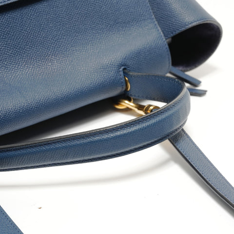 CELINE Leather 2-Way Belt Bag Handbag blue WS27966