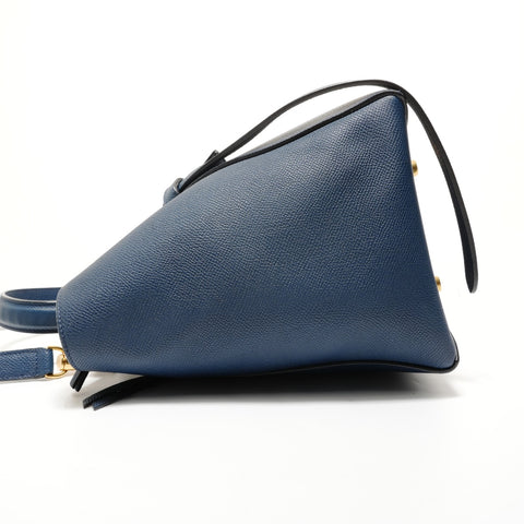 CELINE Leather 2-Way Belt Bag Handbag blue WS27966