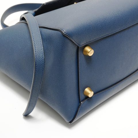 CELINE Leather 2-Way Belt Bag Handbag blue WS27966