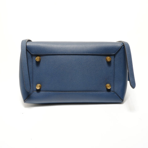 CELINE Leather 2-Way Belt Bag Handbag blue WS27966