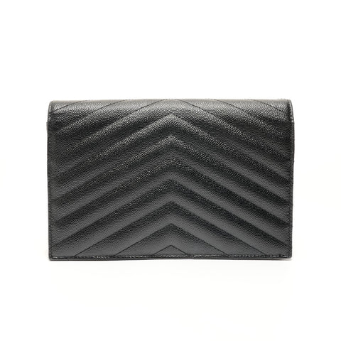 YVES SAINT LAURENT Cassandra Envelope Chain Wallet Shoulder Bag black WS27967