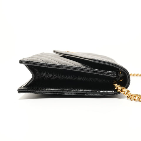 YVES SAINT LAURENT Cassandra Envelope Chain Wallet Shoulder Bag black WS27967