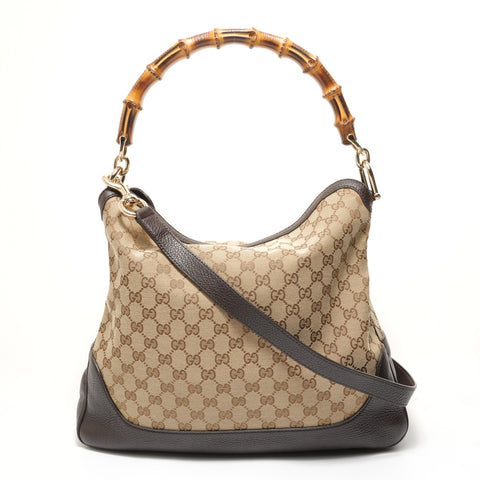 GUCCI GG canvas bamboo Shoulder Bag beige WS27968