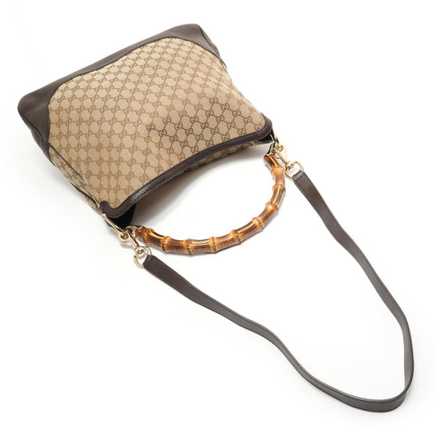 GUCCI GG canvas bamboo Shoulder Bag beige WS27968