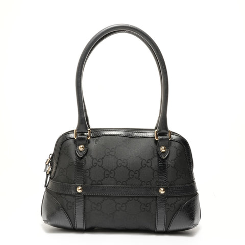 GUCCI Interlocking G GG Nylon Shoulder Bag black WS27969