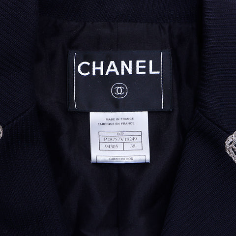 Chanel Coco Button Größe 28 2006 Jacke Baumwolle Schwarz WS2796