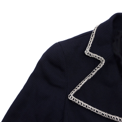 Chanel Coco Button Size 28 2006 Jacket Cotton Black WS2796