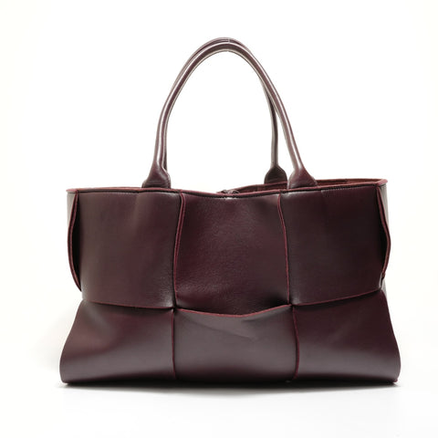 BOTTEGAVENETA Maxi Intrecciato Arco Bordeaux Tote Bag Red WS27971