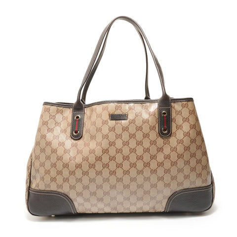 GUCCI GG crystal sherry line Tote Bag beige WS27973