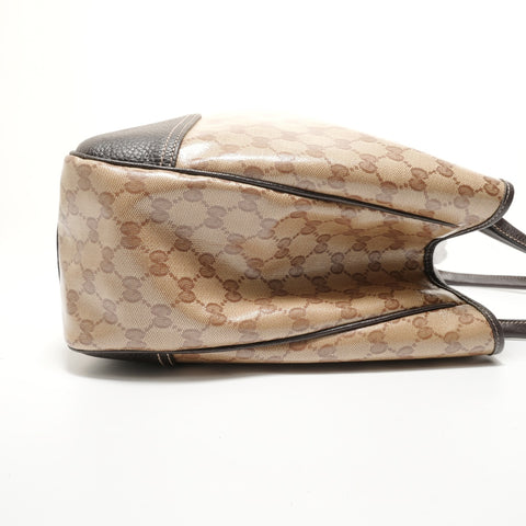 GUCCI GG crystal sherry line Tote Bag beige WS27973