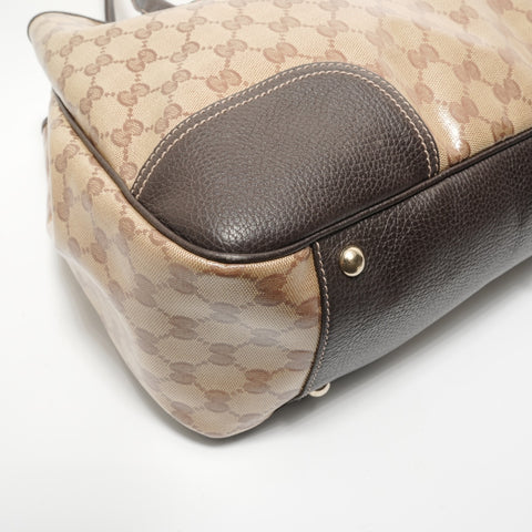 GUCCI GG crystal sherry line Tote Bag beige WS27973
