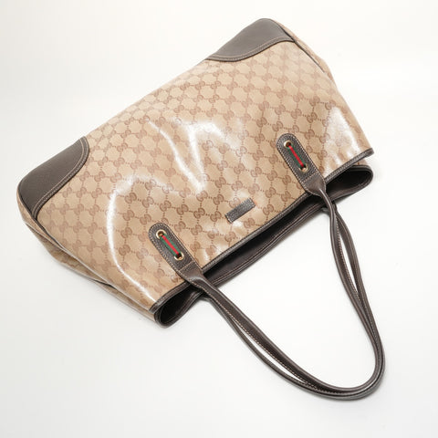 GUCCI GG crystal sherry line Tote Bag beige WS27973