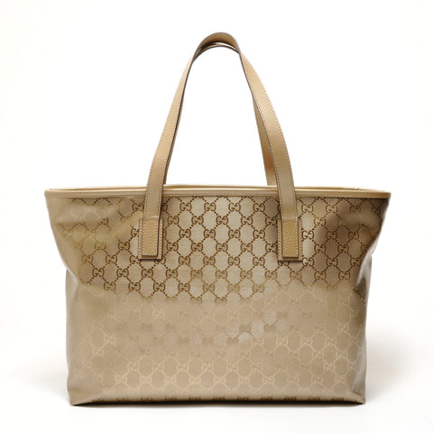 GUCCI GG Imprime PVC Tote Bag gold WS27975